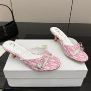 Dior 2026 Lock & Key Diorissimo Slide Sandals 50mm Denim Leather 918050