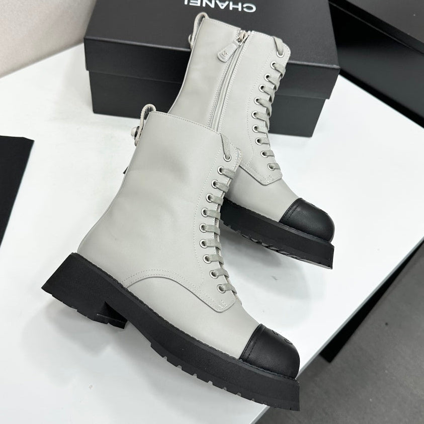 Chanel 2026 Platform Lace-up Martin Boots Cowhide 944604
