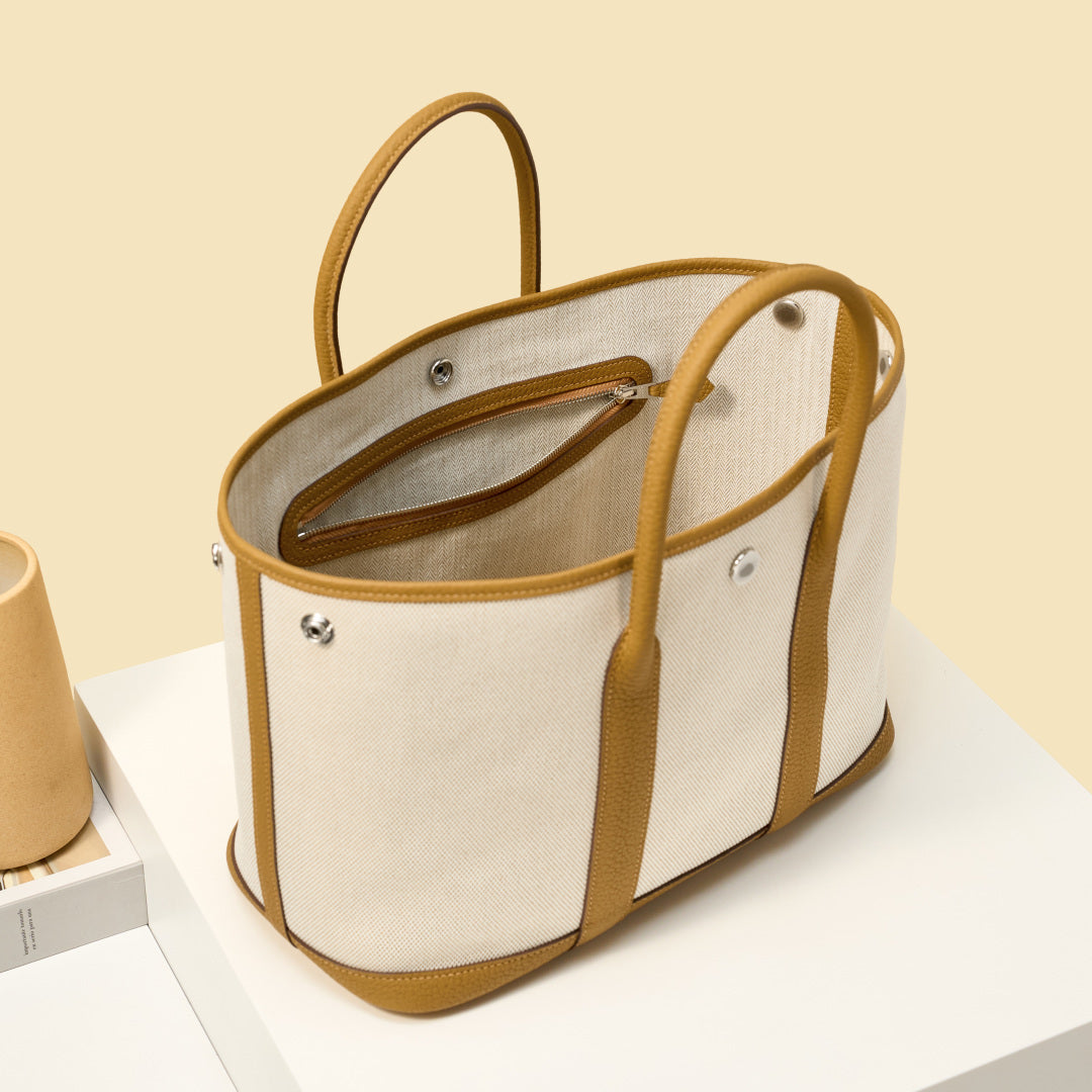 High-end Hermes 2026 Garden Party 30cm Bag Dutch Leather Canvas