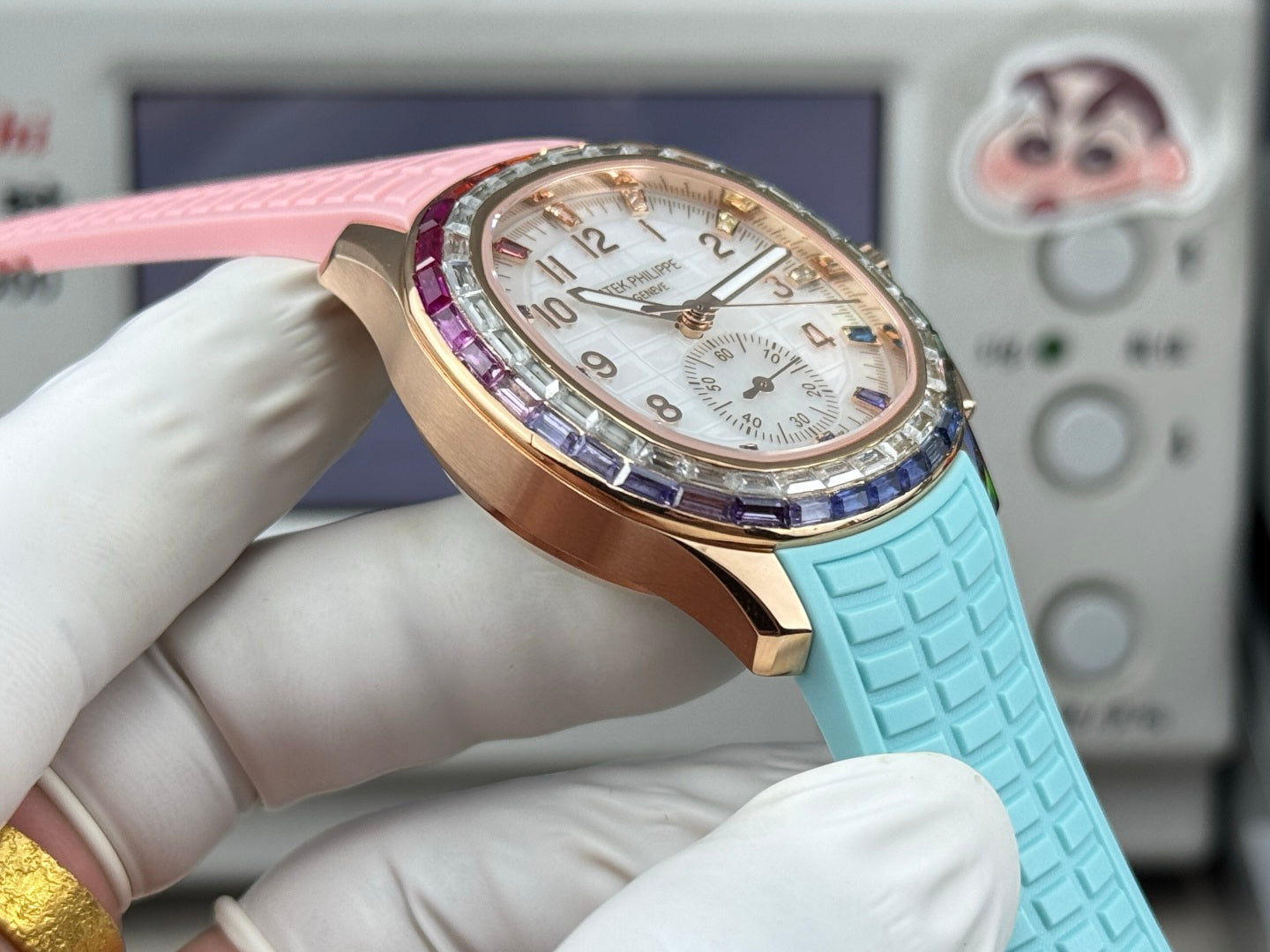 Patek Philippe Aquanaut Luce “Rainbow” Chronograph 40mm Blue Pink Rubber Strap