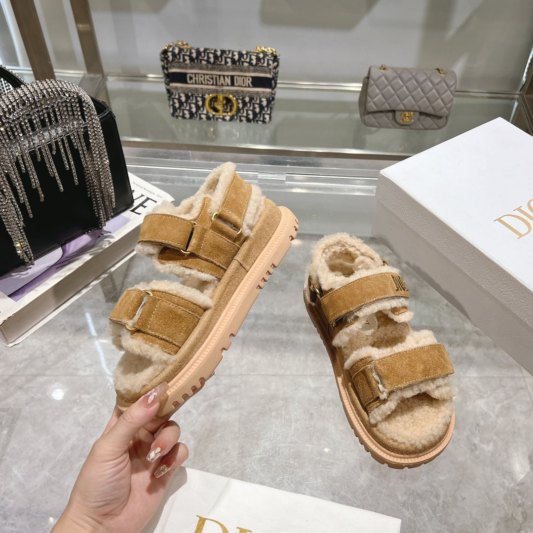 CD Dioract Sandal 40mm In Caramel Suede 996363