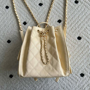 Chanel 2025 Backpack 23cm Light Yellow Grained Calfskin 318276