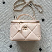 Chanel 2025 Vanity 17cm Bag Light Beige Caviar Leather 320296