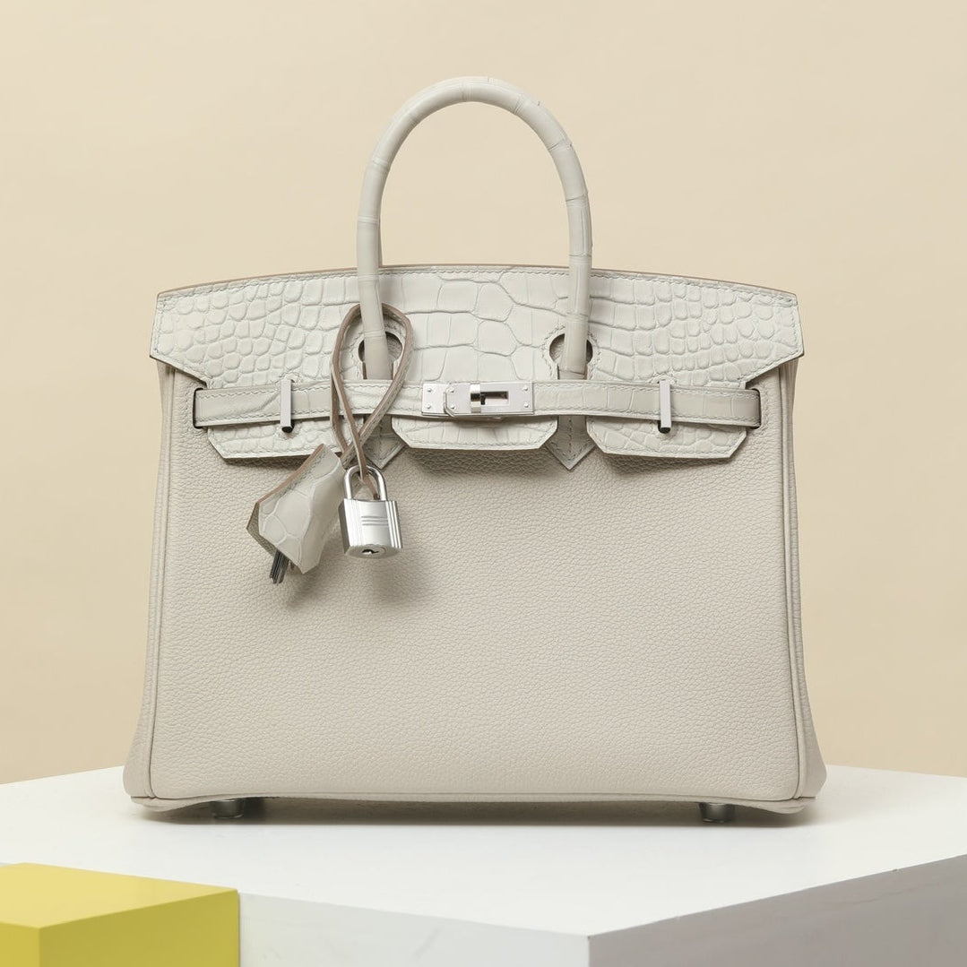 High-end Hermes 2026 Birkin Bag 25cm Togo And Crocodile Leather
