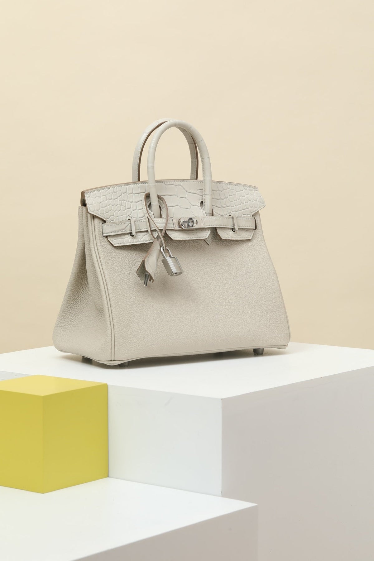 High-end Hermes 2026 Birkin Bag 25cm Togo And Crocodile Leather