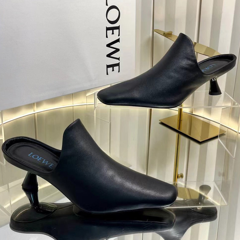 Loewe 2026 Emily Heeled Mule 50mm Leather 139084