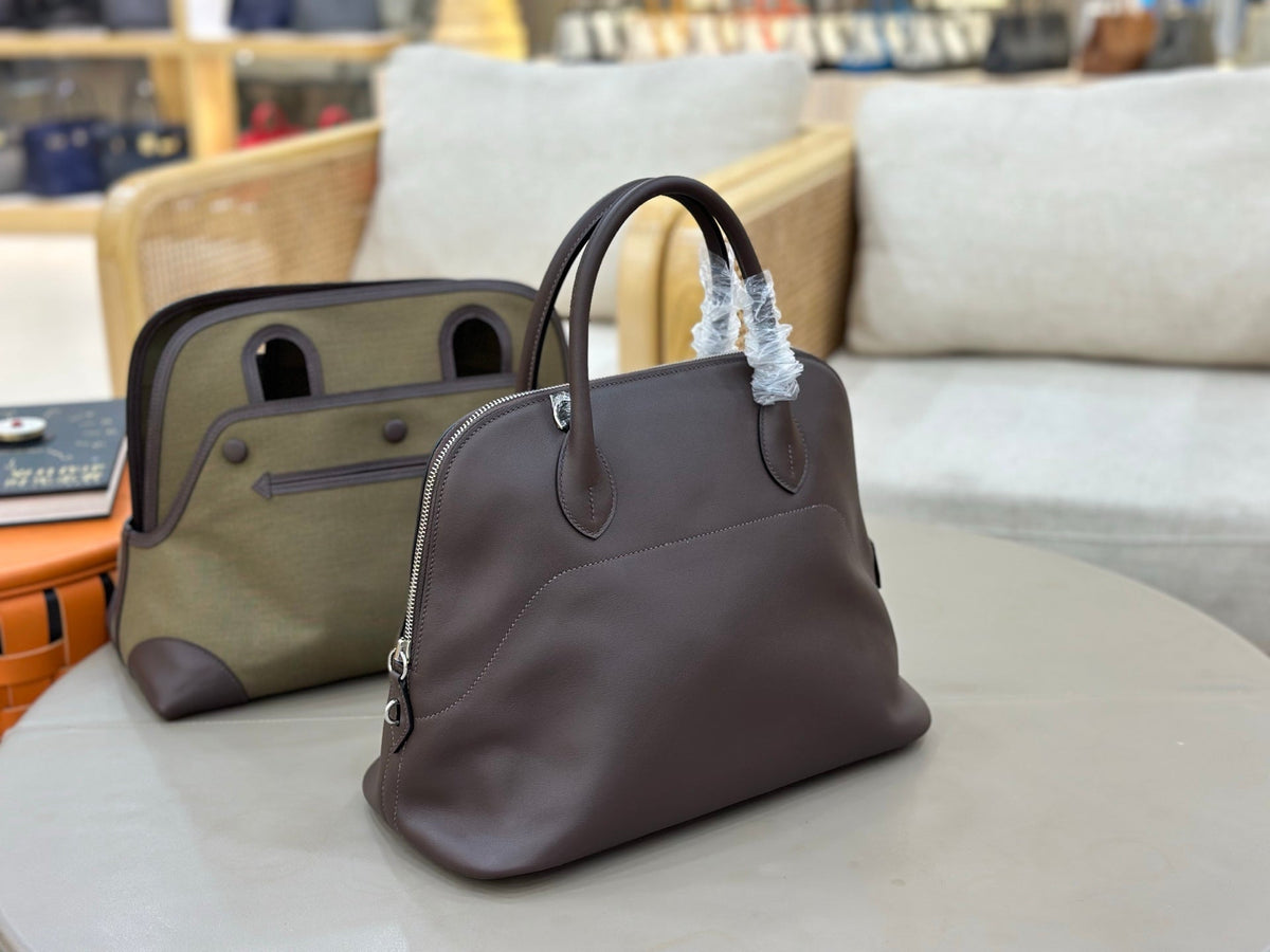High-end Hermes 2026 Cargo Bolide 31cm Bag Canvas/Swift Leather