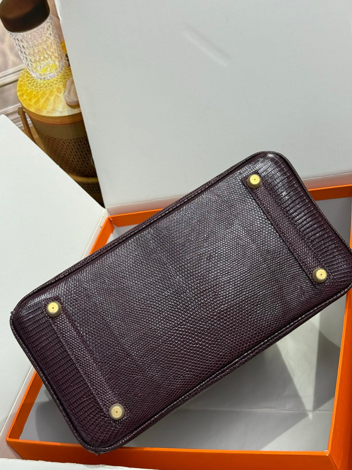 High-end Hermes 2026 Birkin Bag 30cm Deep Plum Lizard Skin