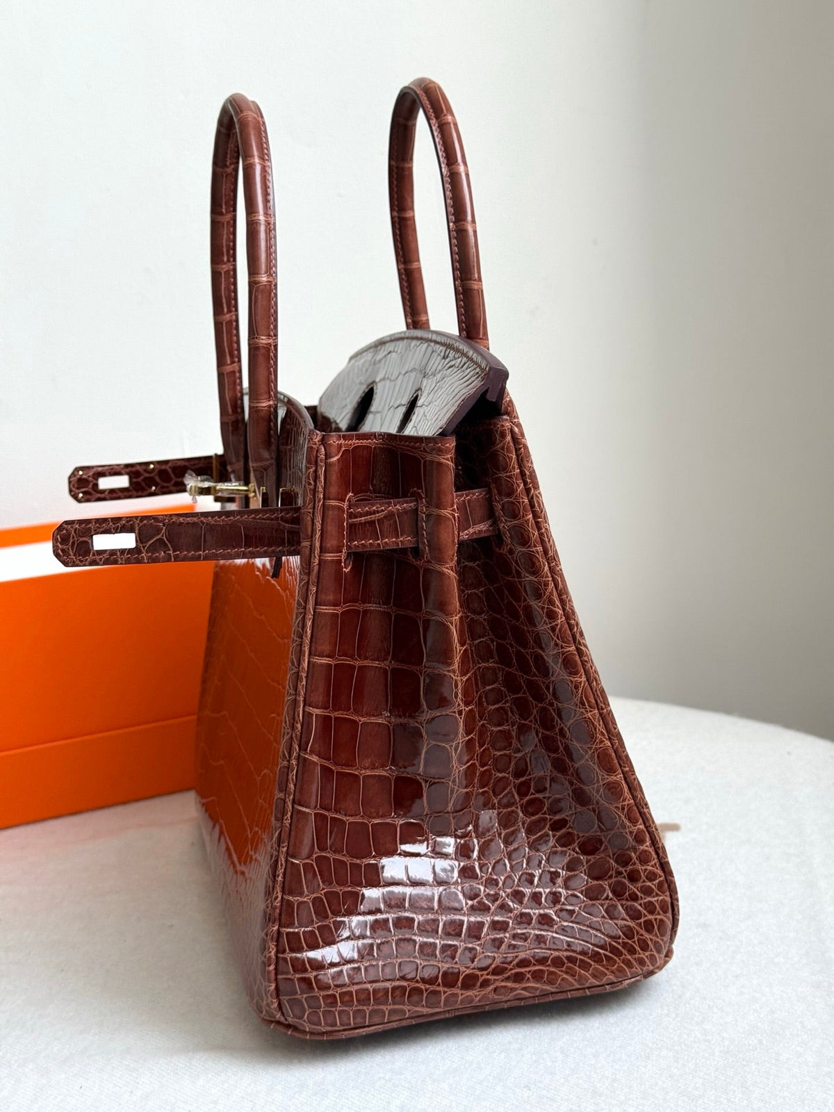 High-end Hermes 2026 Birkin Bag 30cm Glossy Crocodile Leather