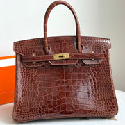 High-end Hermes 2026 Birkin Bag 30cm Glossy Crocodile Leather