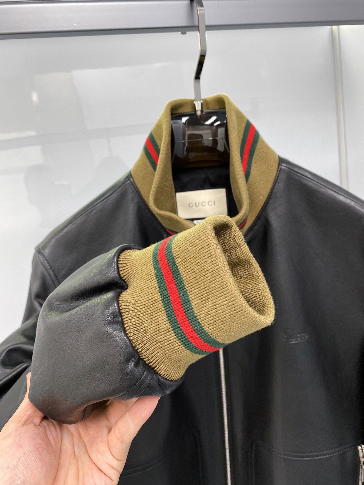 Gucci Jacket Black Lambskin 298820