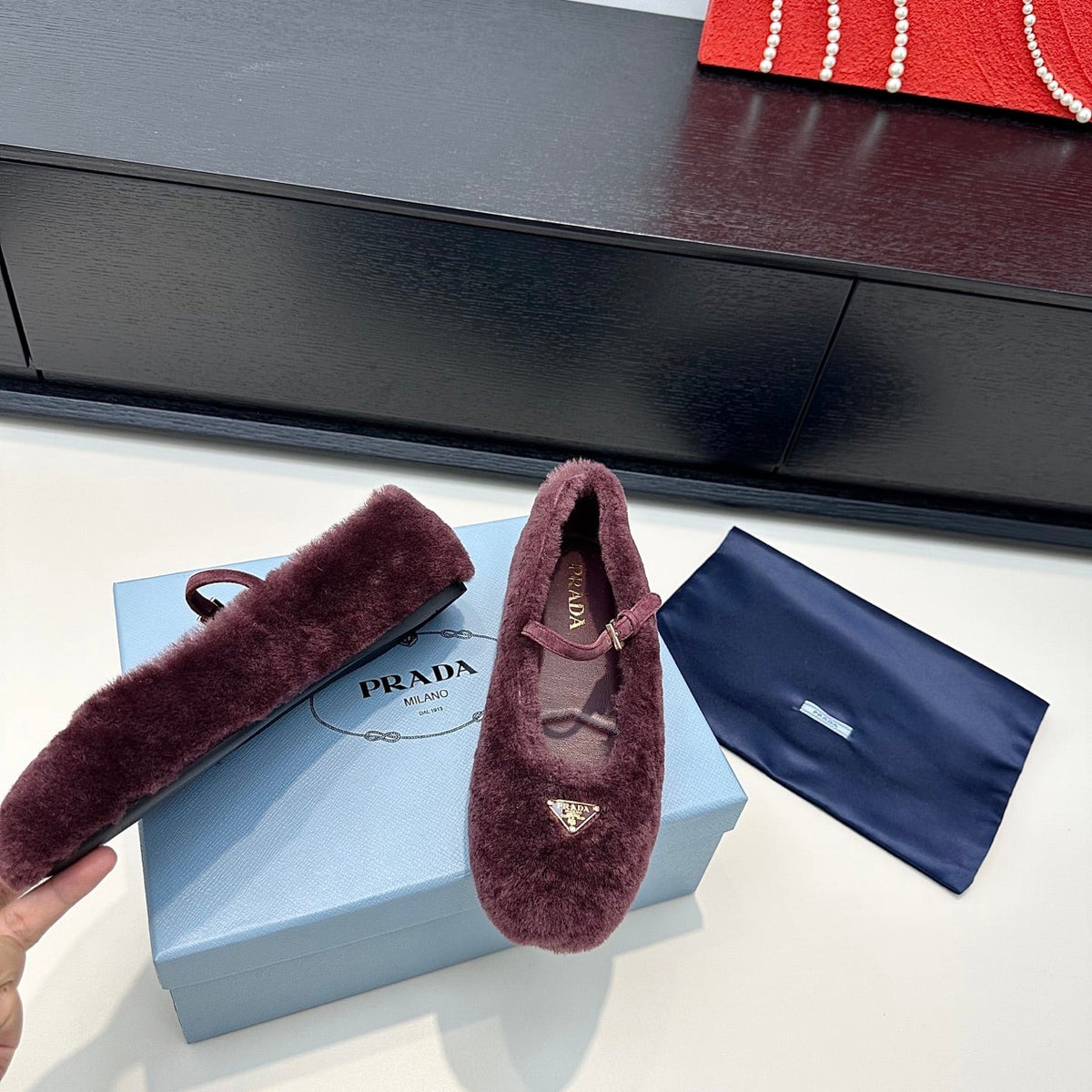 Prada 2026 Ballet Flat Wool 149590