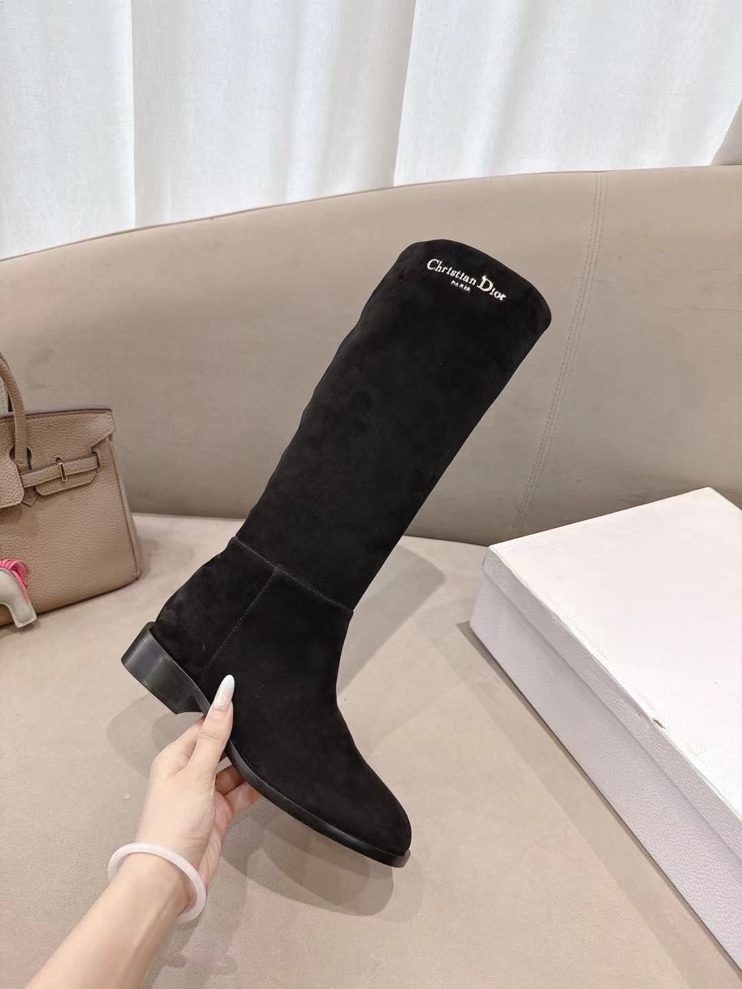 Dior 2026 D-Town Boots Black Suede Leather 139827