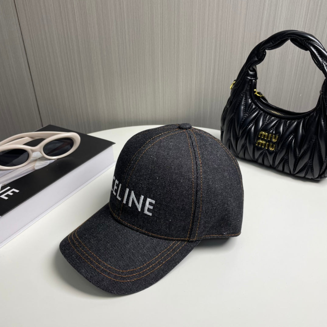 Celin Cap Black Denim Fabric 210316