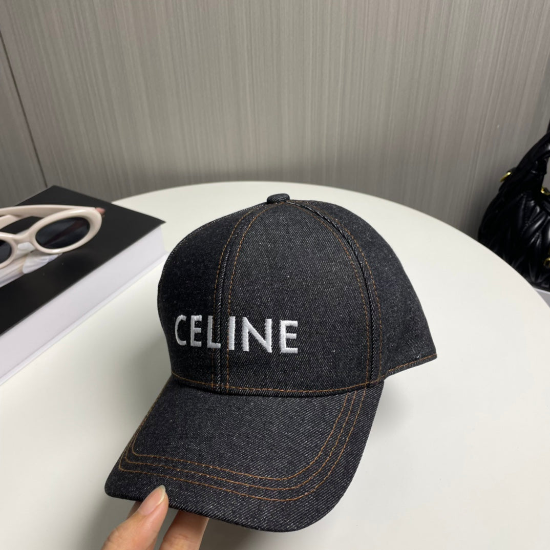 Celin Cap Black Denim Fabric 210316