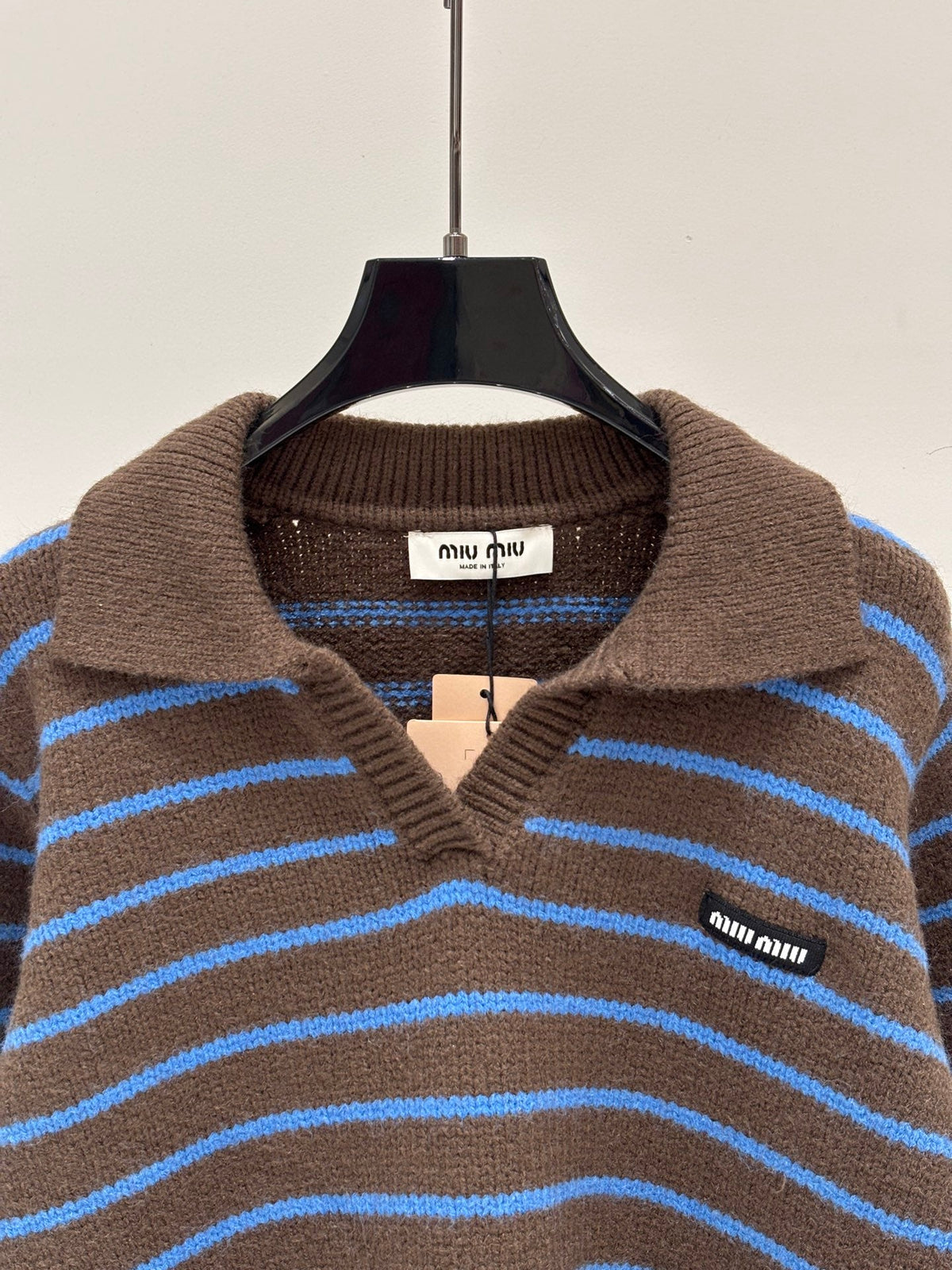 Miumiu 2026 Striped Polo Sweater Wool 431813