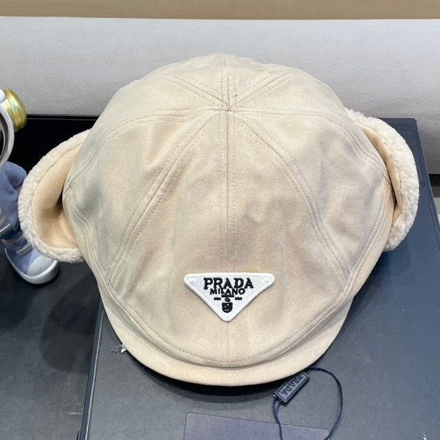Prada Fleece Suede Trapper Hat 497694
