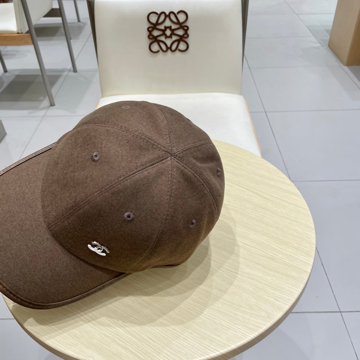 Chanel Felt Baseball Cap Hat 491964