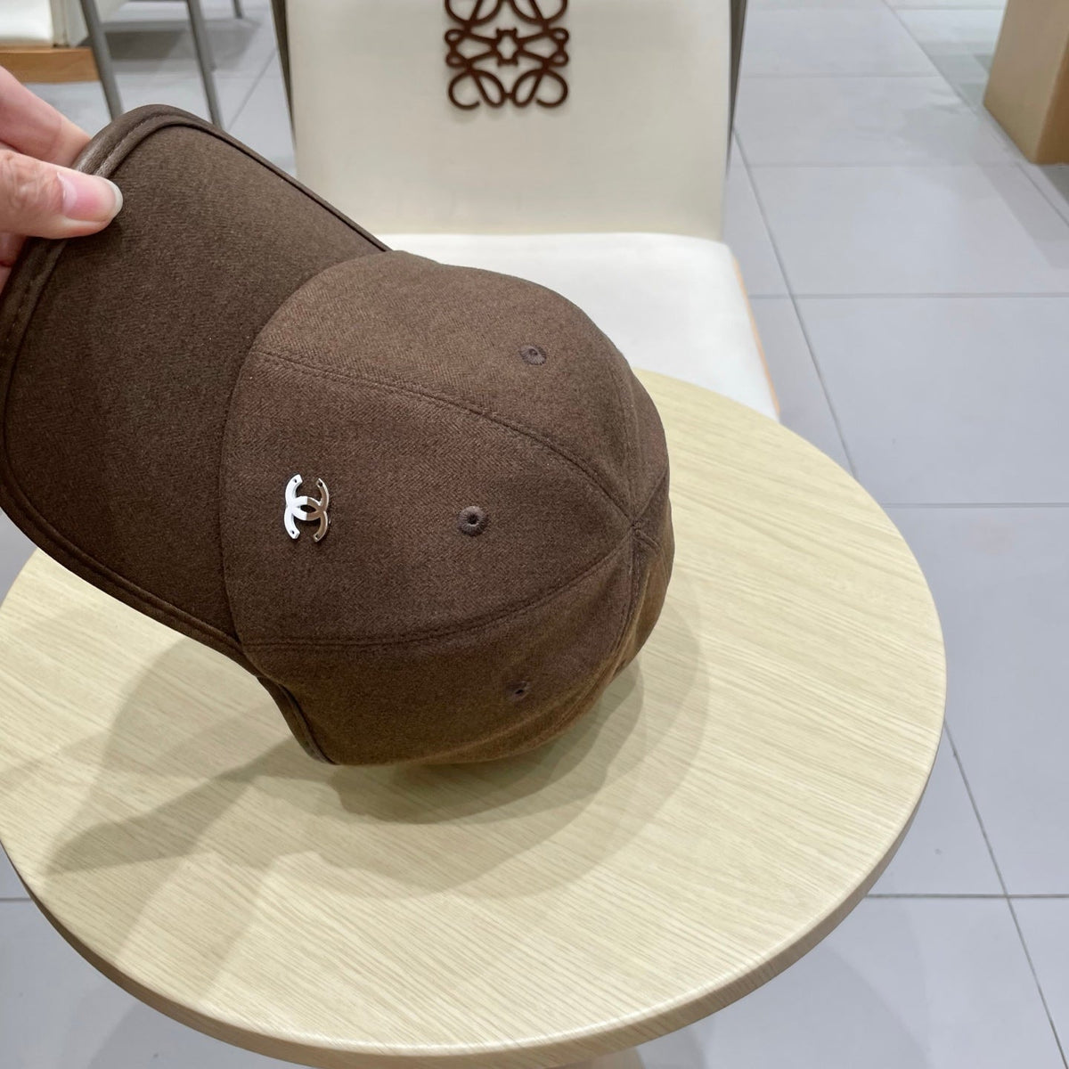 Chanel Felt Baseball Cap Hat 491964