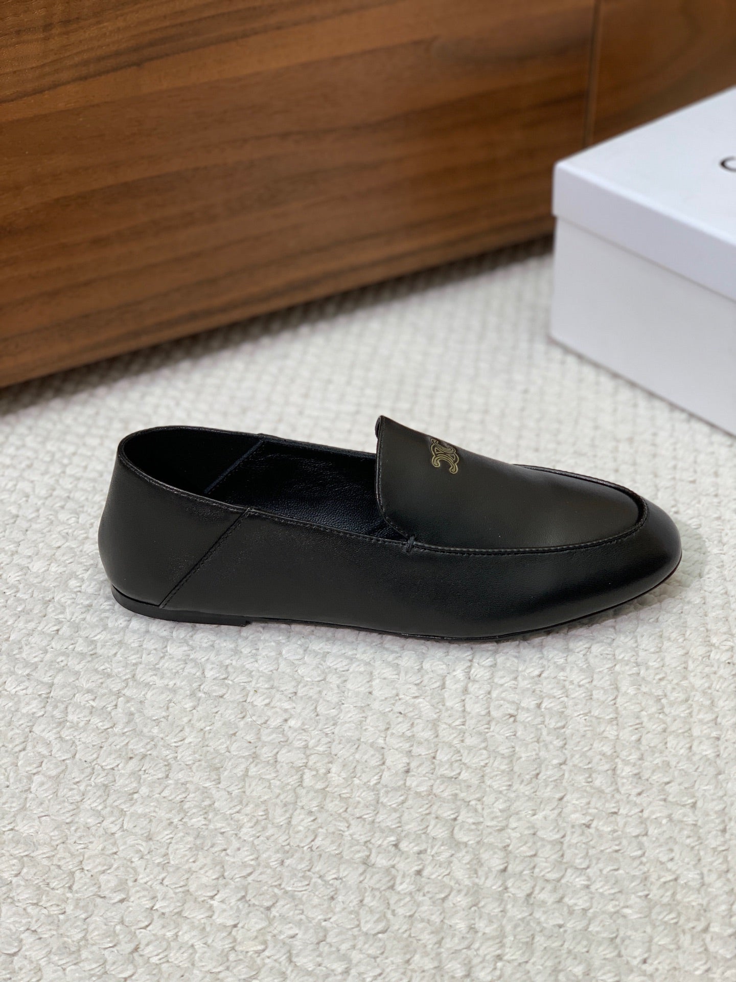 Celine 2026 Aura Loafers Black Cowhide 995216
