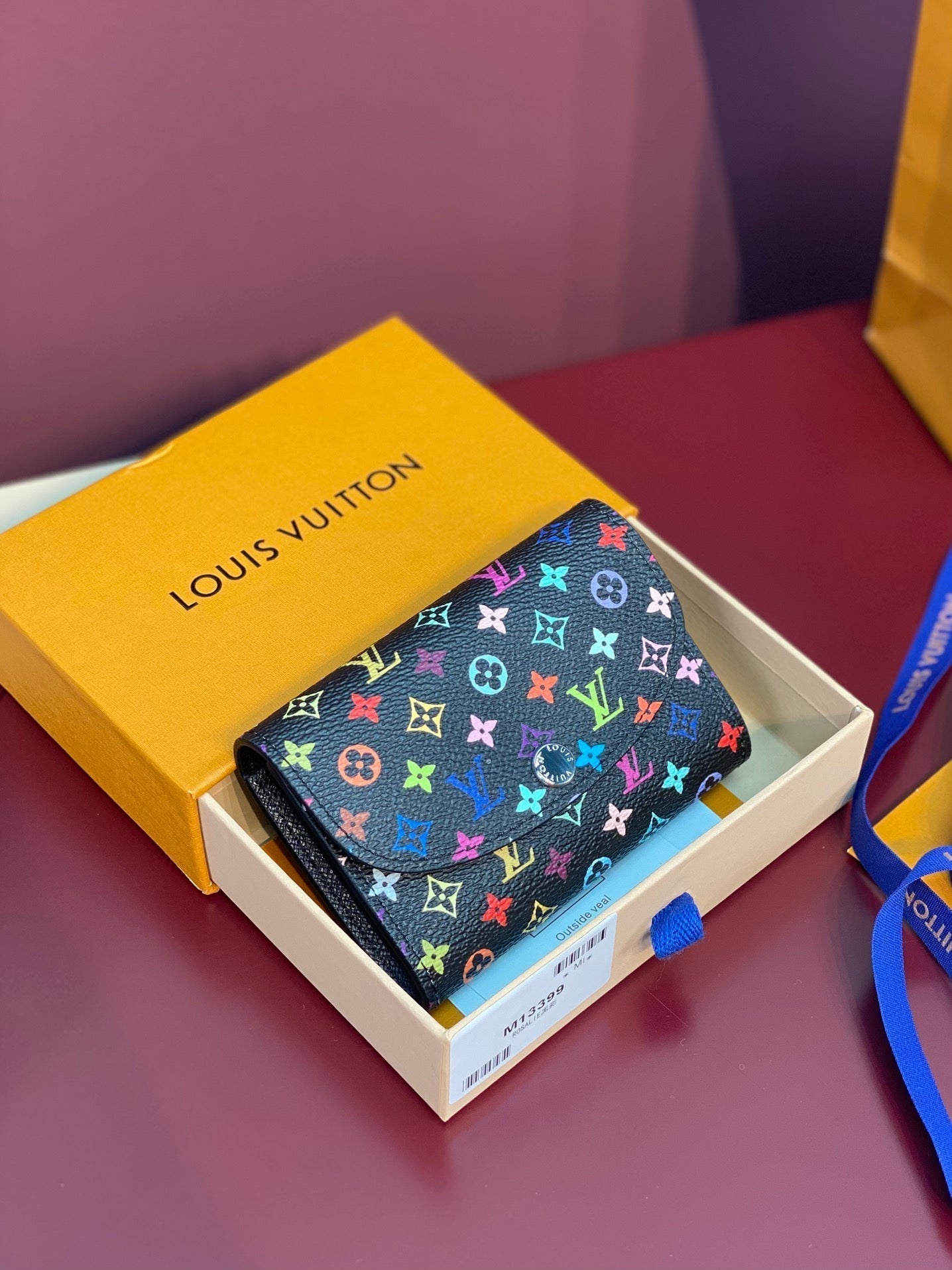LV x TM Rosalie Coin Purse Black Multicolor Monogram Canvas