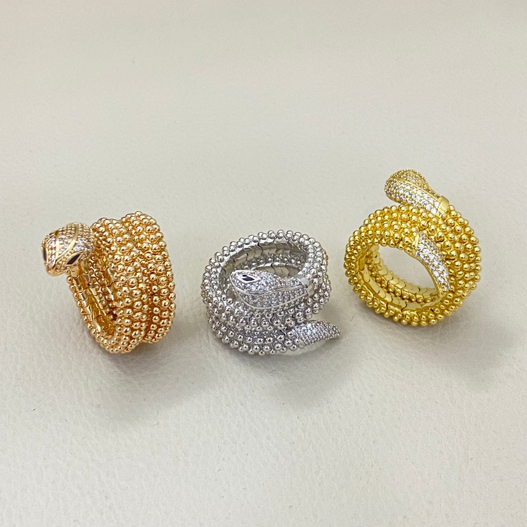 BVL Triple Beaded Diamond Snake Ring