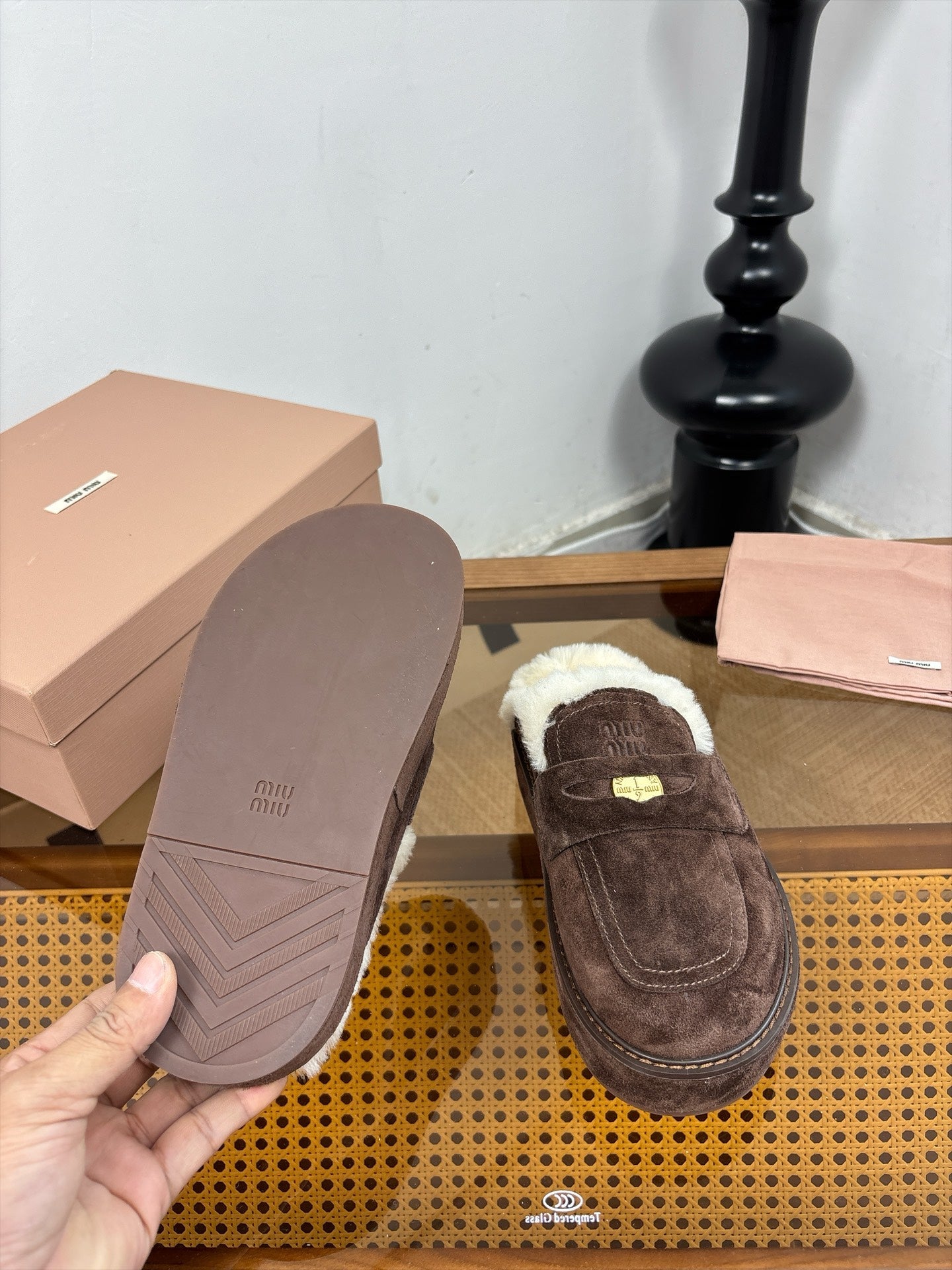 Miu Miu 2026 Platform Penny Mule Suede 991047