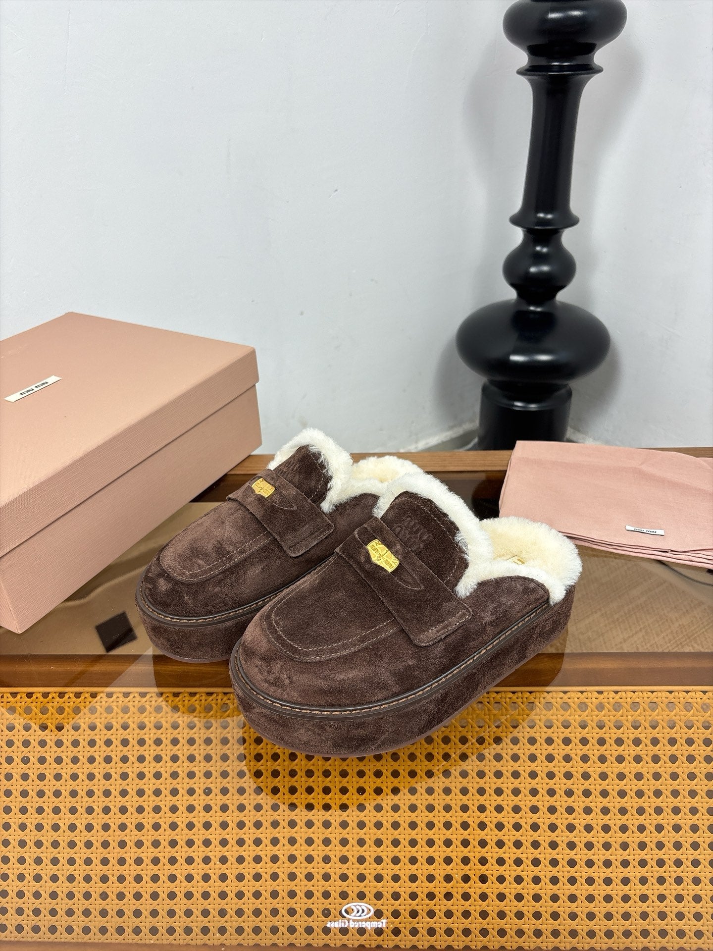 Miu Miu 2026 Platform Penny Mule Suede 991047