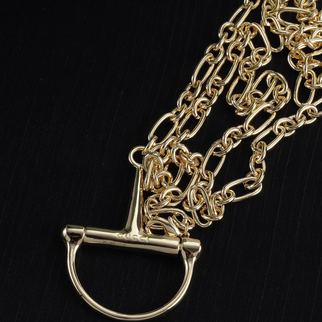 Gucci 2026 Half Horsebit Waist Chain Belt 204795