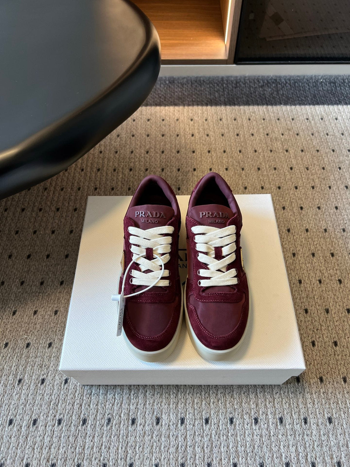 Prada 2026 Downtown Bold Sneakers Suede Fabric 151215