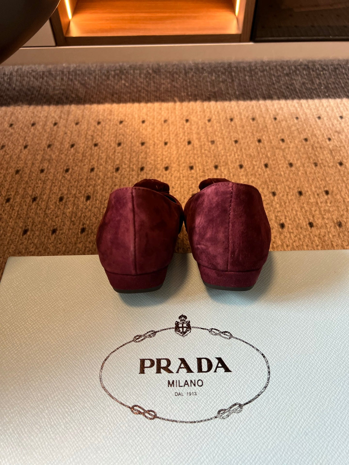 Prada 2026 Bow Pointed Toe Pumps Suede 151280