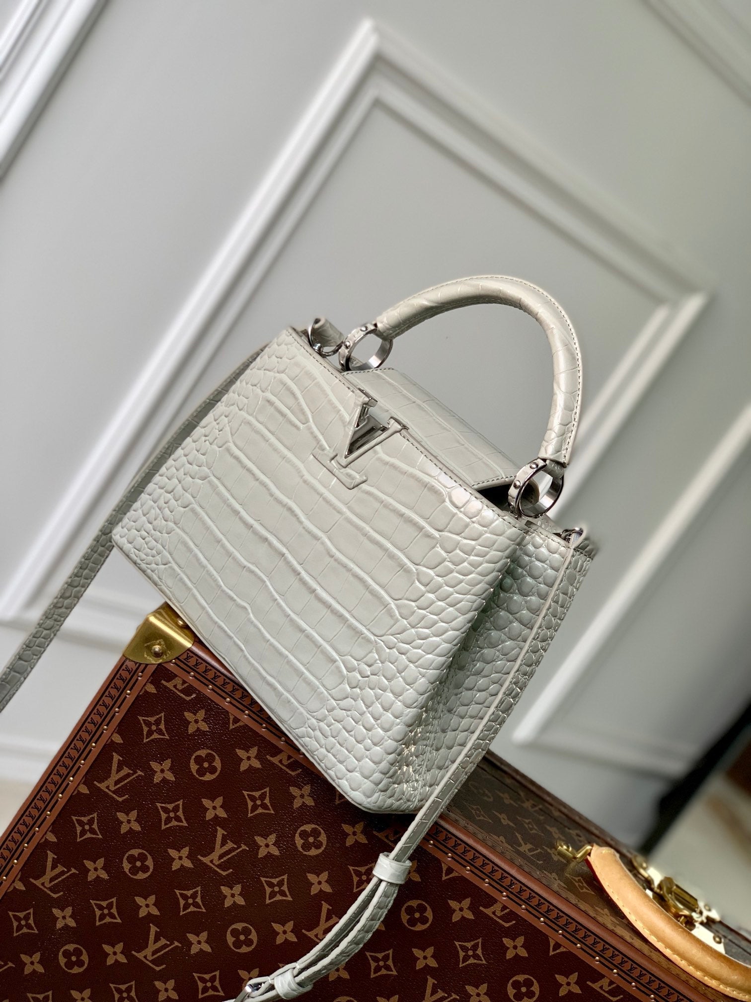 CAPUCINES BB 27 GREY TAURILLON SILVER HARDWARE
