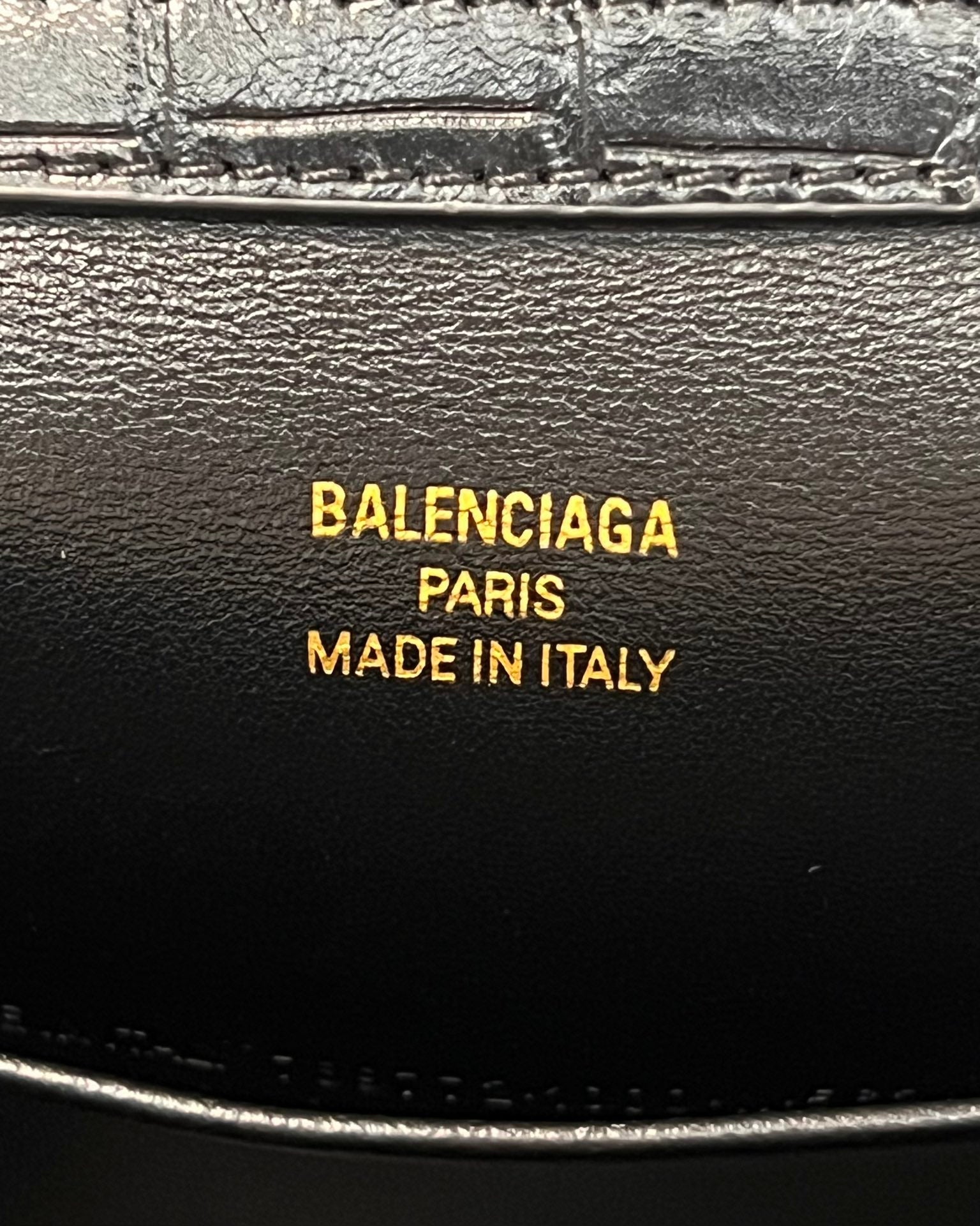 Balenciaga Small Rodeo Crocodile Embossed Bag 29 Black Leather Gold Hardware