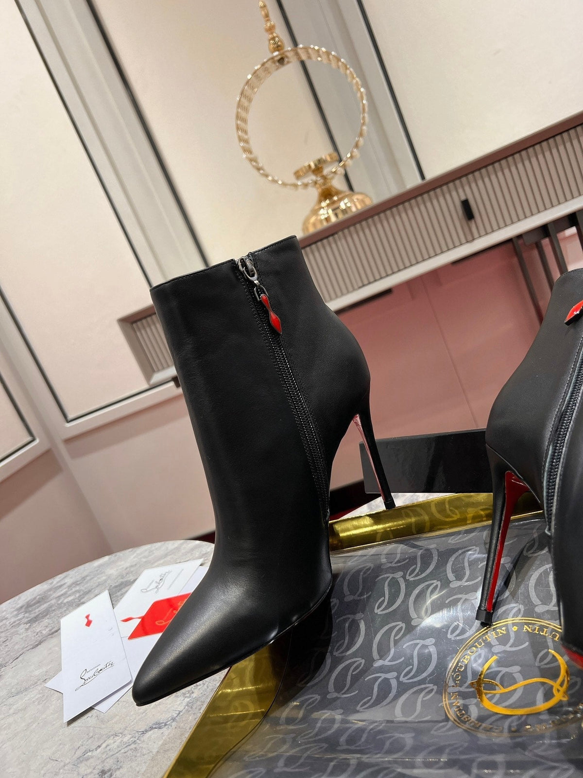 CL SO KATE BOOTY 100 BLACK CALFSKIN