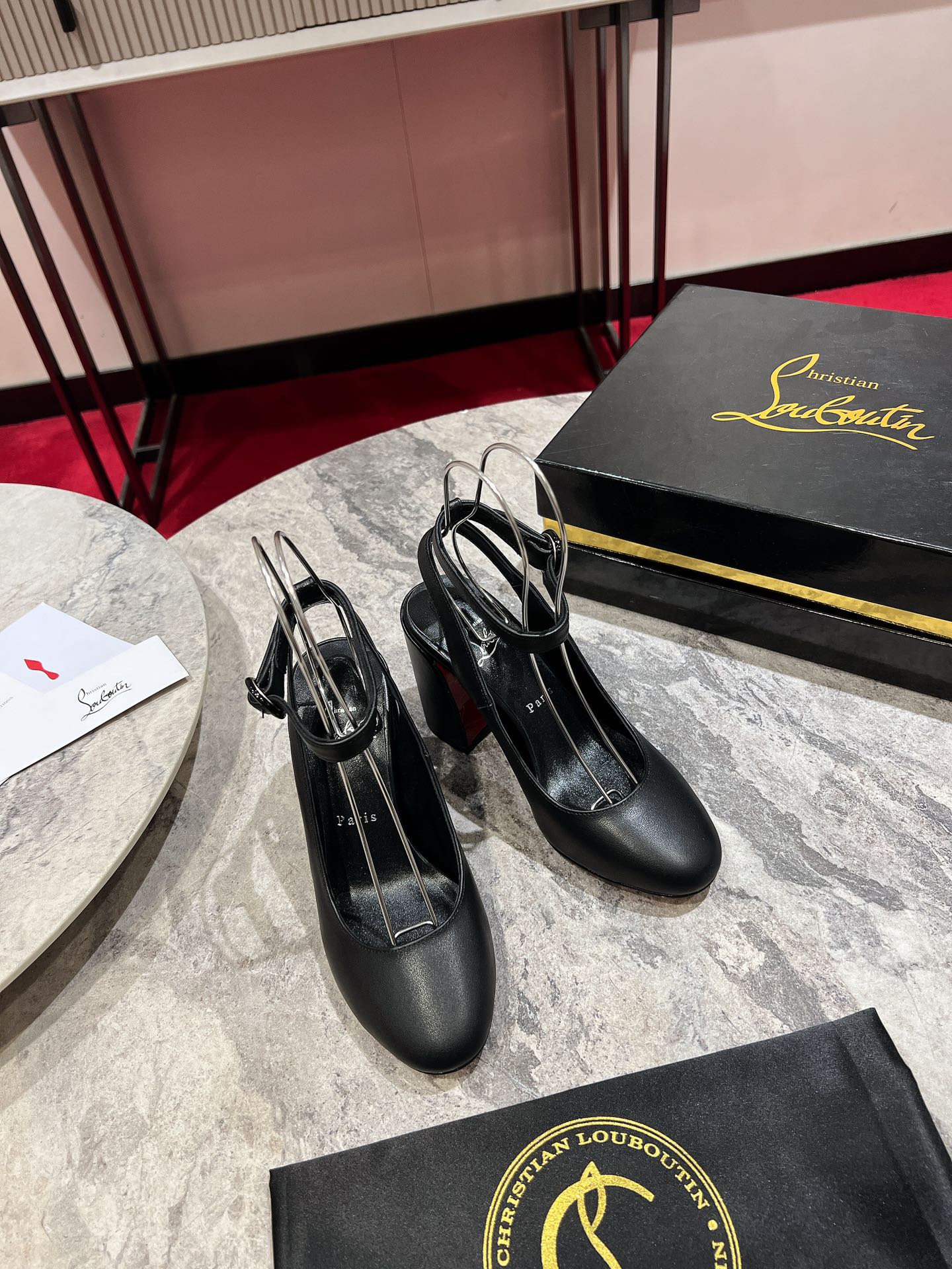 CL Miss Sab Sling Pumps 85mm Nappa Leather Black