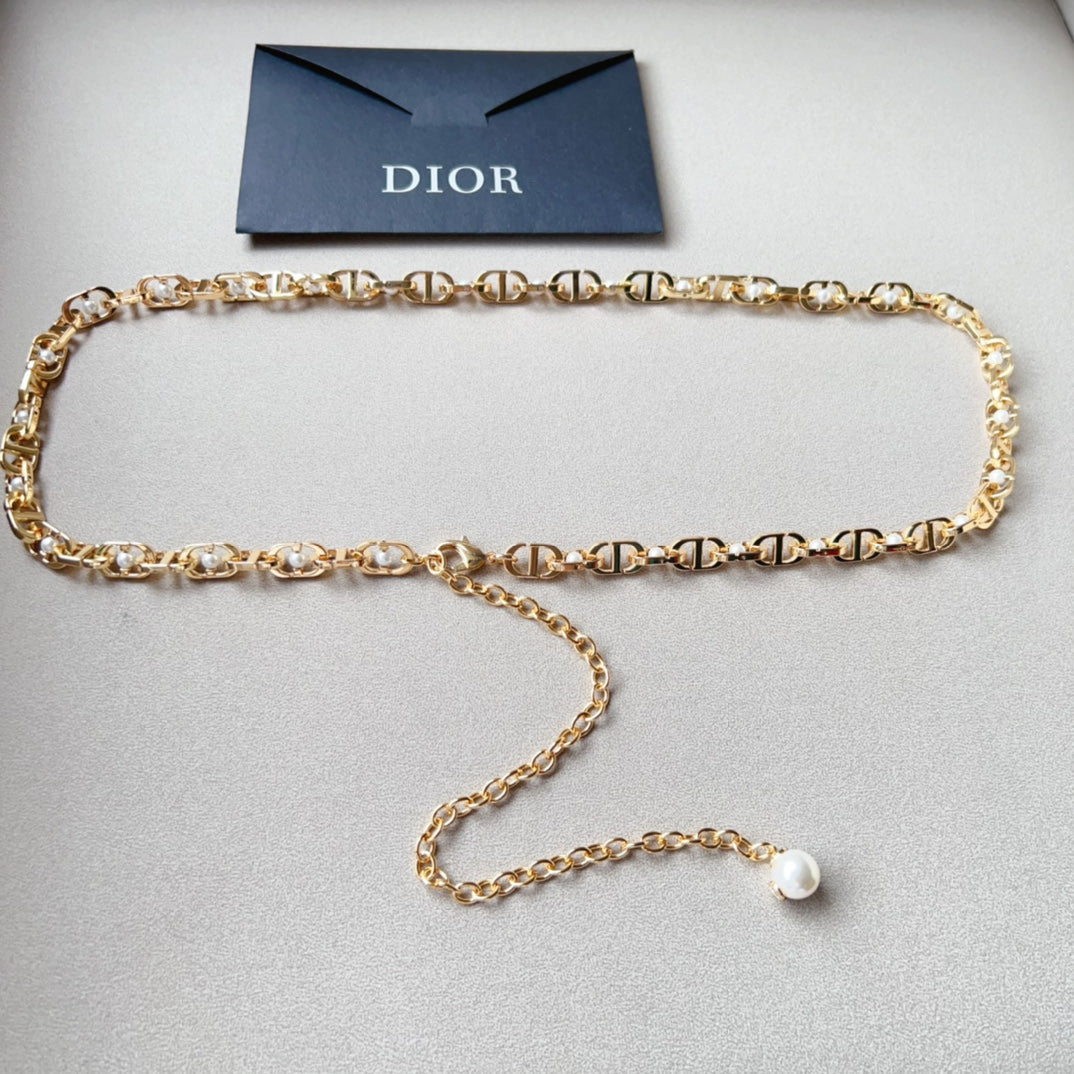 Dior 2026 Pearl Link Chain Belt 206370