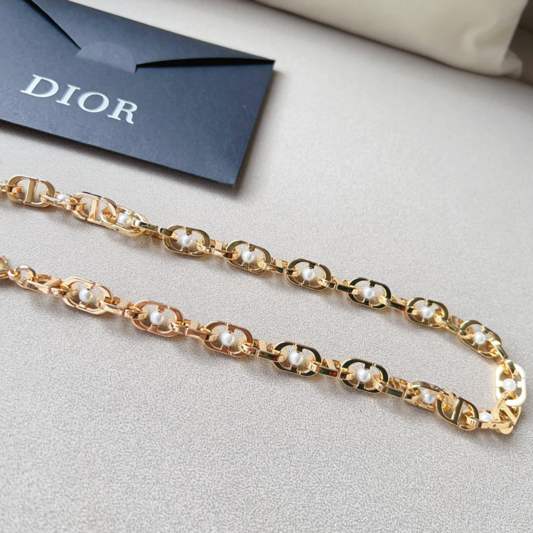 Dior 2026 Pearl Link Chain Belt 206370