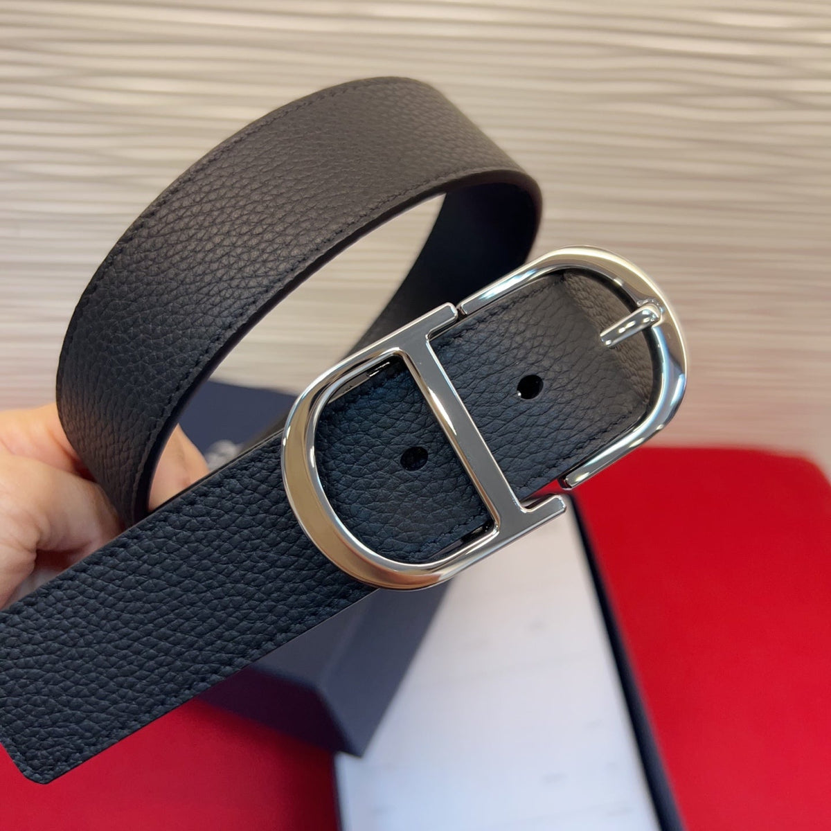 Dior 2026 CD Buckle Belt 35mm Calfskin