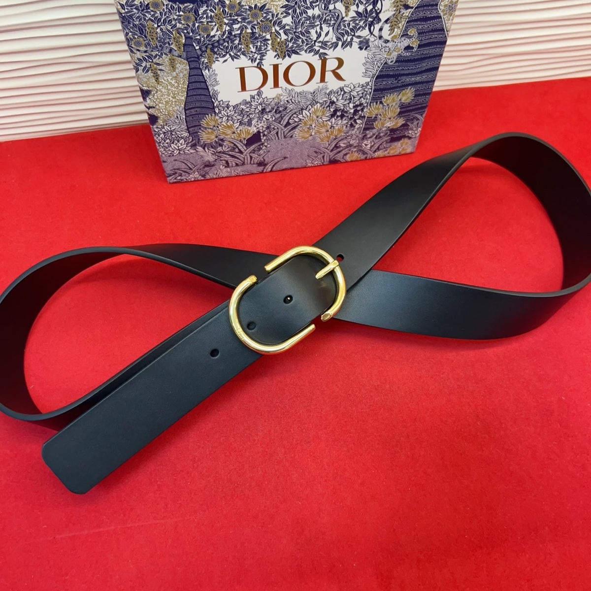 Dior 2026 Oval Buckle Belt 35mm Leather