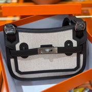 High-end Hermes 2026 Jypsiere Bag 22cm Canvas/Swift Calfskin