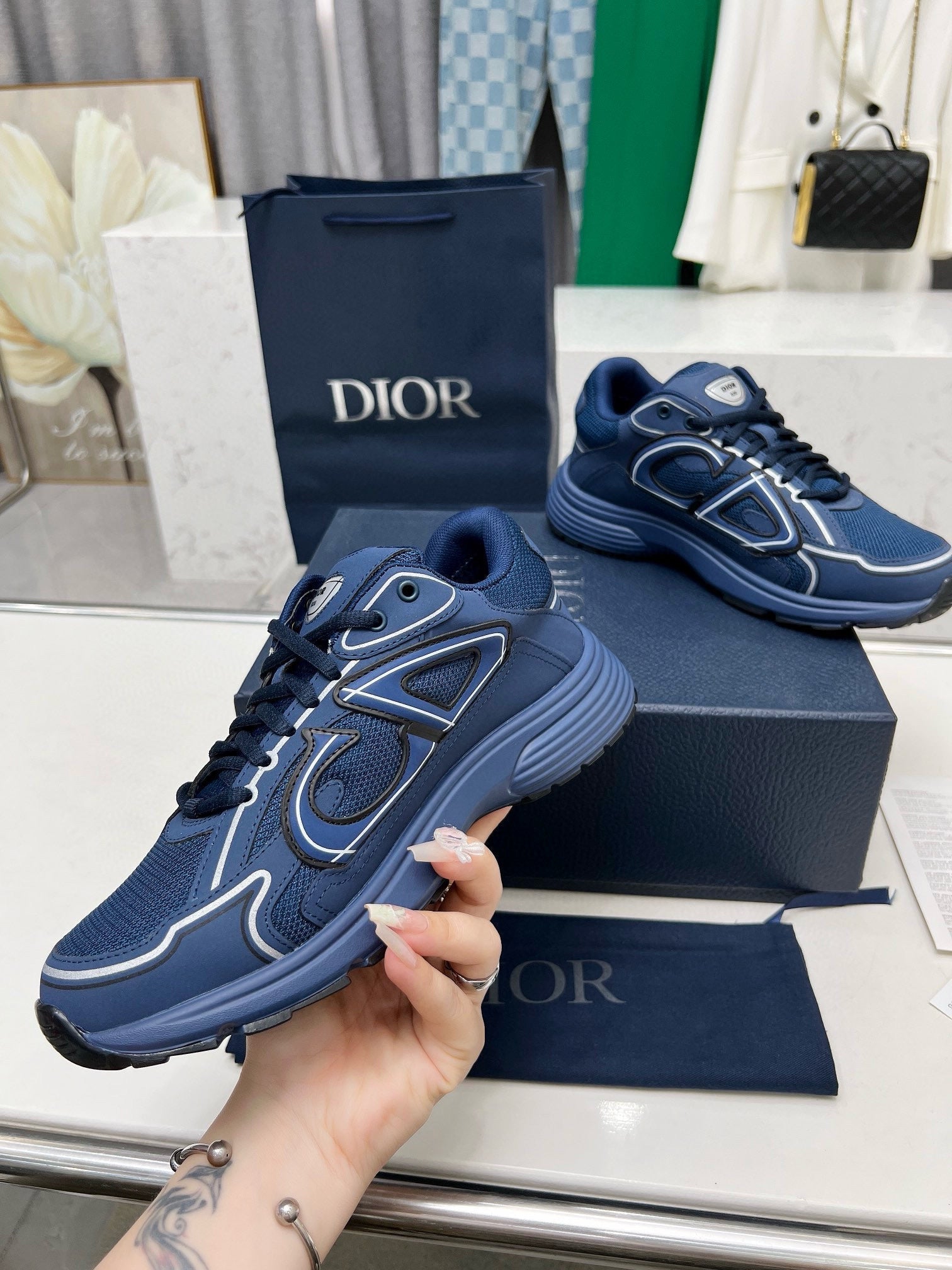 CD B30 SNEAKER AZURE MESH FABRIC