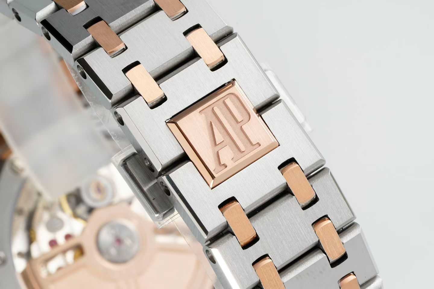 Audemars Piguet Royal Oak 34mm Silver Case Brown Dial Pink Gold Steel