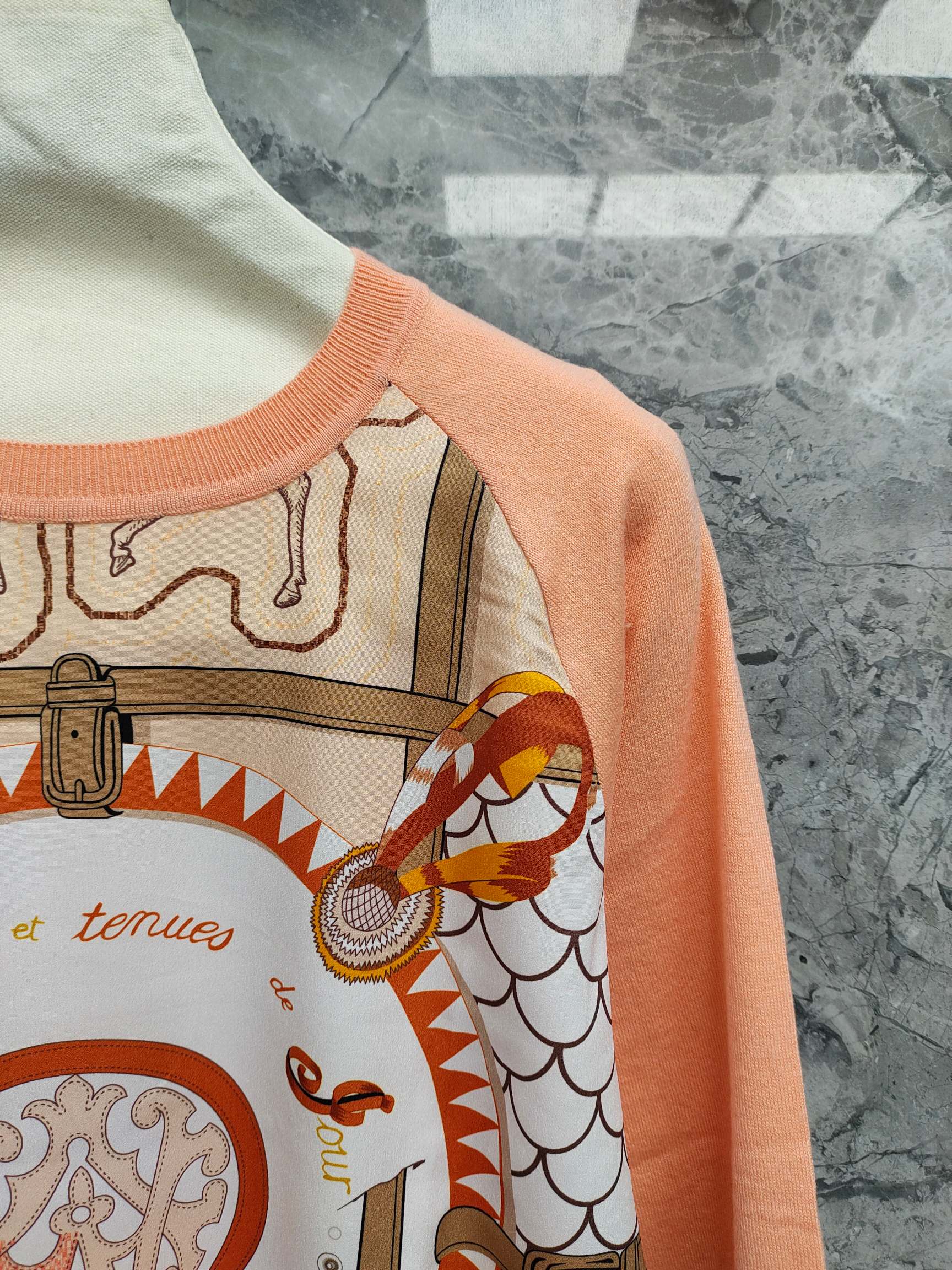 HM 25 Sweater Peach Orange Wool 89215