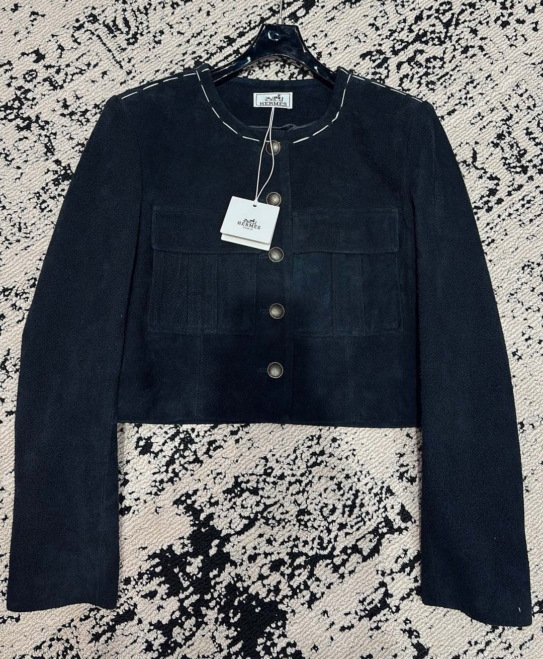 HM 25 Premium Blue Black Suede Jacket 264284
