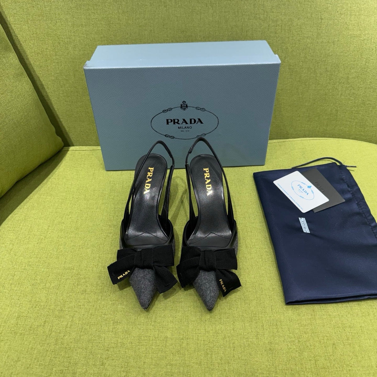 Prada 2026 Bow Detail Slingback 75mm Fabric 148635