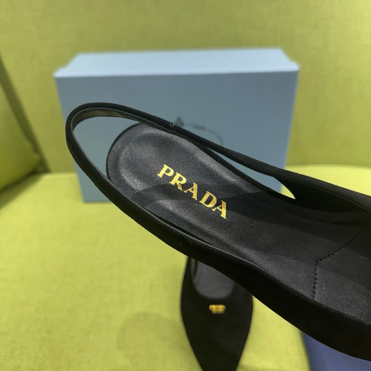 Prada 2026 Pointed Toe Flats Slingback Suede 148644