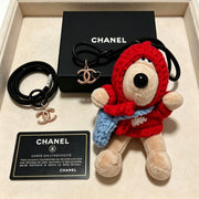 Chanel Red Mix Beige Teddy Bear Charm