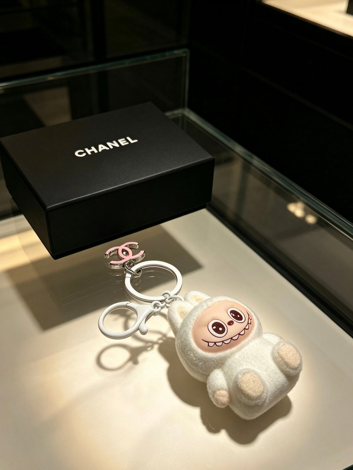 Chanel White Labubu Charm
