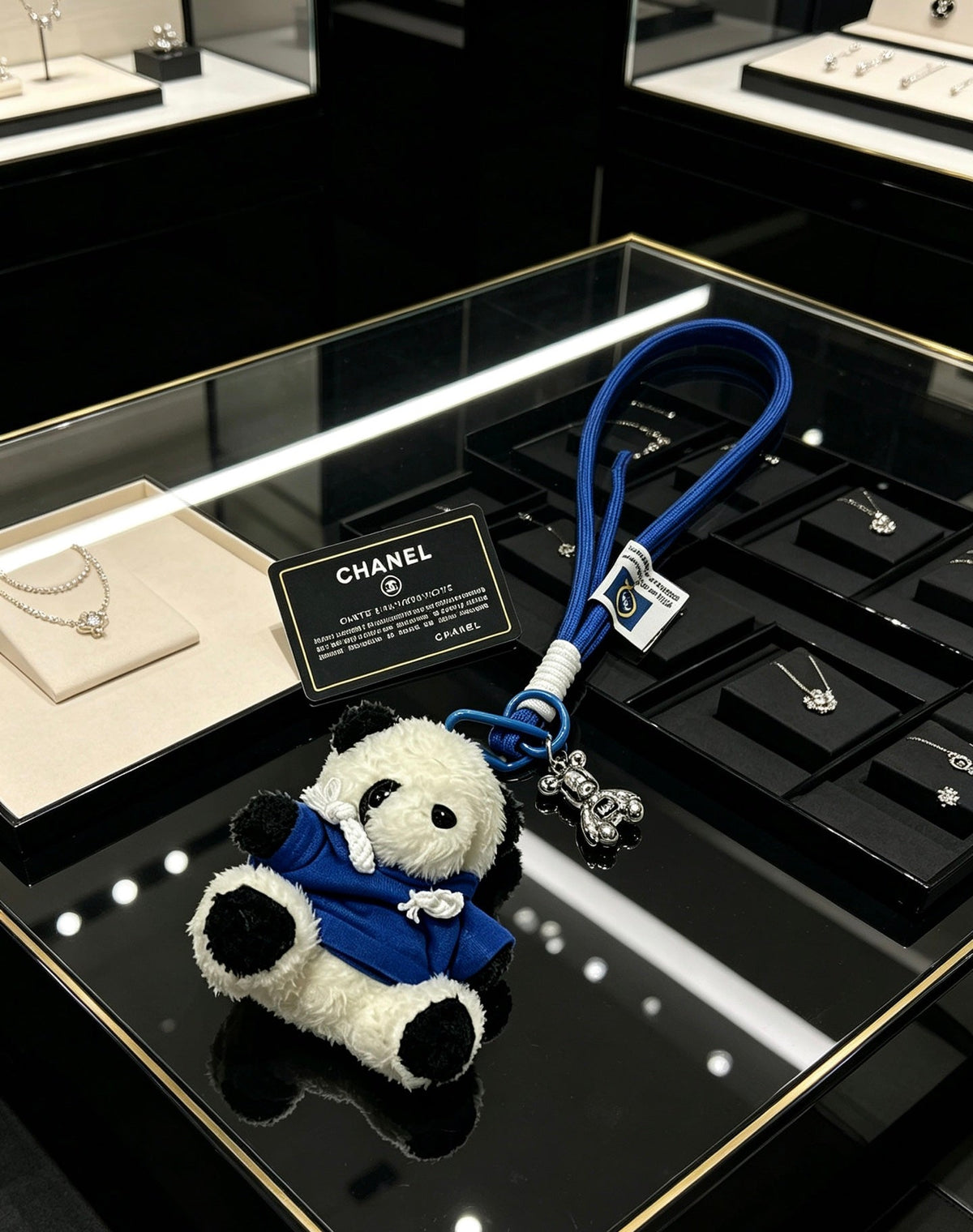 Chanel White Blue Bear Charm