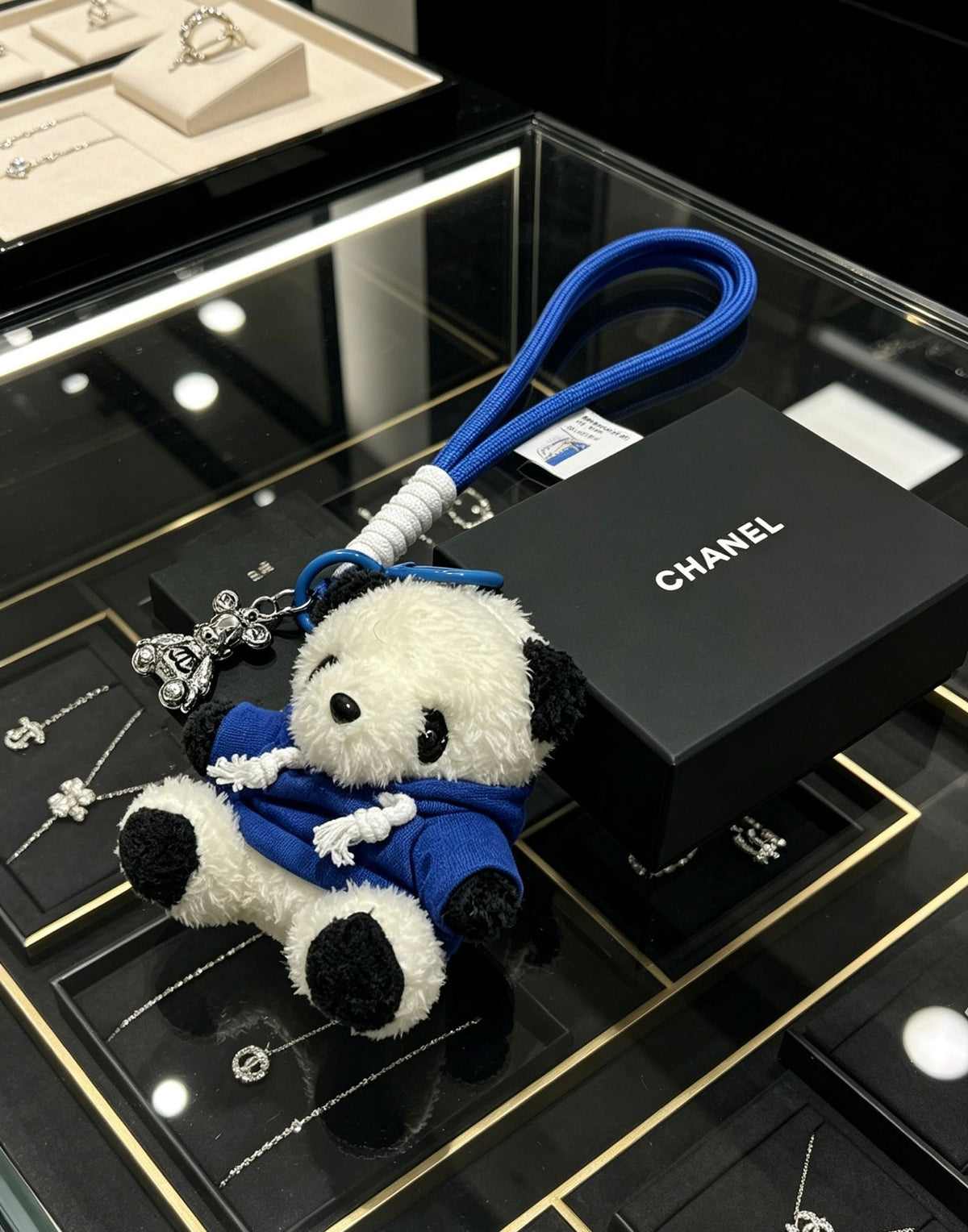 Chanel White Blue Bear Charm